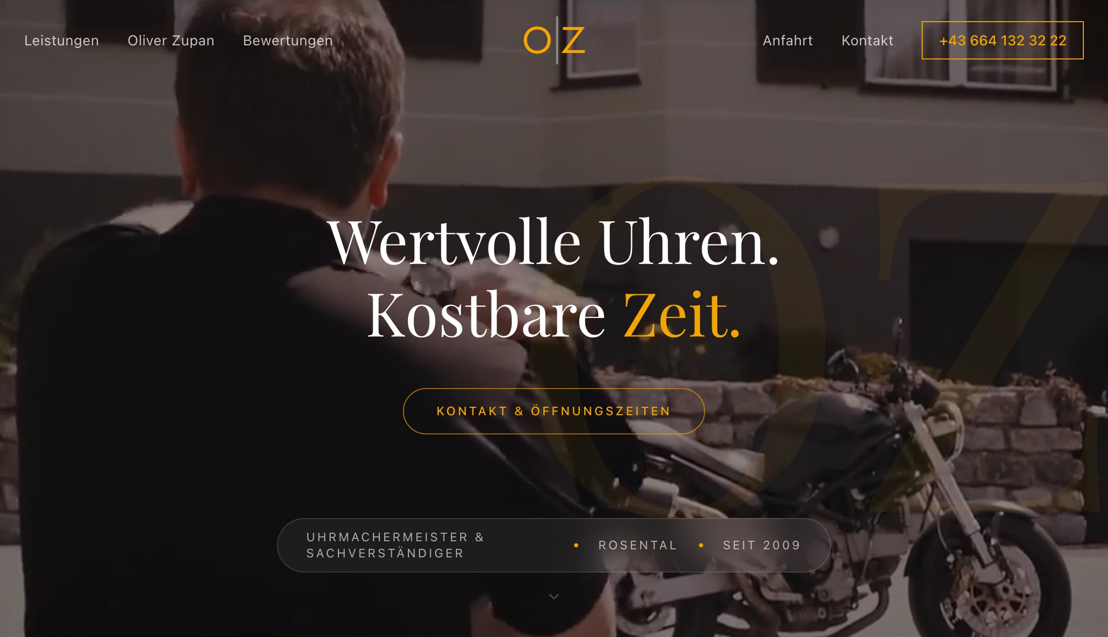 Website Oliver Zupan Uhrmachermeister – zupan.at